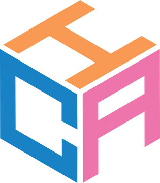 HCA letter logo design with polygon shape. HCA polygon and cube logo design