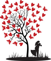 Plakat Love tree silhoutee