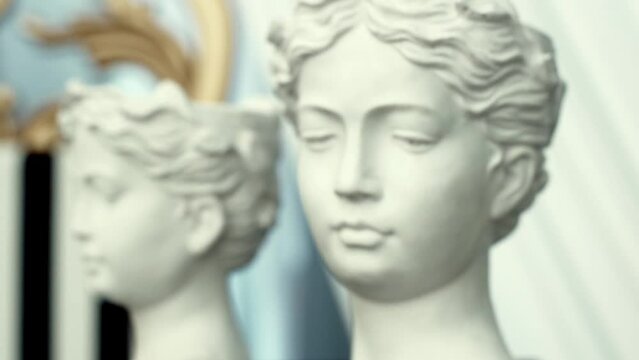 antique columns ans statues on ., mythical, ancient greek style. classic statues in modern style