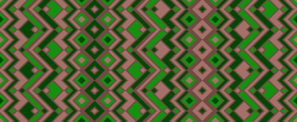 Asymmetric rhombus traditional motifs vector geometric pattern.