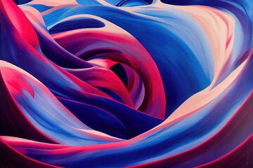 Fototapeta premium blush undulating waves abstract painting like calligraphy
