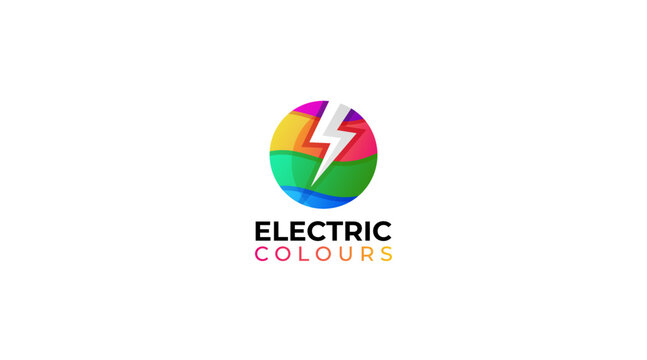logo made of electric colours Bolt logo design and vector
