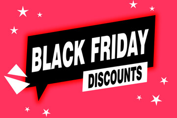 banner Illustration of black friday discount, super sale, Design element for sale banners, posters, cards. Promotional marketing discount event.