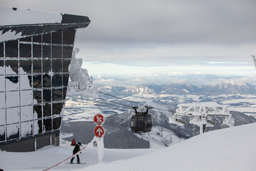 ski lift cabin at the top of Chopok mountain