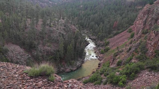 River Anima flowing through rocky gorges in San Juan National Park, Colorado