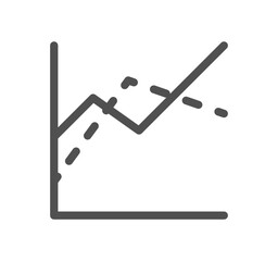 Graph icon outline and linear vector.
