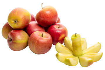 PNG, red apples and cut apple