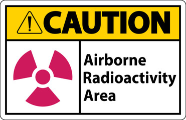 Caution Airborne Radioactivity Area Symbol Sign On White Background