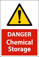 Danger Chemical Storage Symbol Sign On White Background