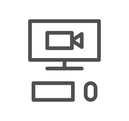 Video conferencing icon outline and linear vector.
