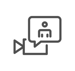 Video conferencing icon outline and linear vector.
