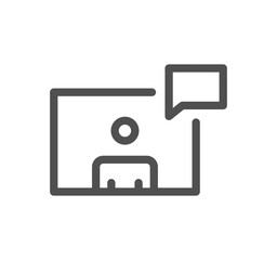 Video conferencing icon outline and linear vector.
