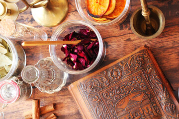 Décor Esotérique, Potion, Herbes, Sorcière, Grimoire