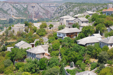 Vue sur la ville fortifiée de Pocitelj, Herzégovine