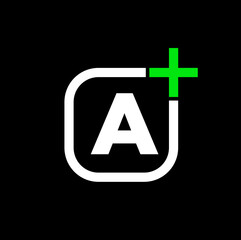 Fototapeta premium A pluss vector icon. A pluss typography symbol.