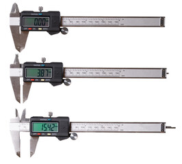 Electronic caliper on an isolated background.