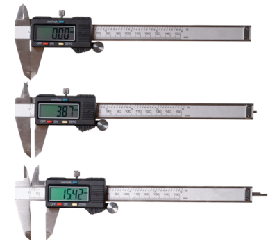 Electronic caliper on an isolated background.