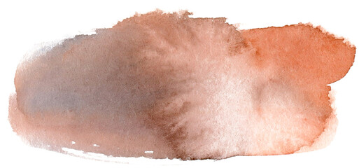 Beautiful hand drawn abstract watercolor brown stain