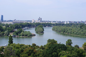 Obraz premium Danube vu depuis la forteresse de Belgrade