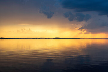 Dramatic sunset after thunderstorm. Nykarleby, Finland