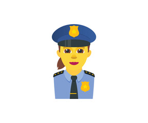 Woman Police Vector Isolated Character. Woman Police Icon