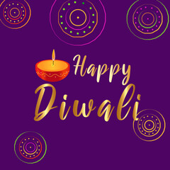 Fototapeta na wymiar Happy Diwali greeting card vector illustration