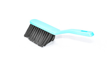 the sweeping brush of light blue color isolated on a white background