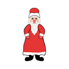 Santa Claus, cartoon character, color drawing, on a transparent background, for the design of a poster, postcard