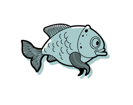 Fish Cartoon isolated. Carp Vector illustration