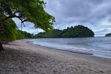 Beach views at tropical Manuel Antonio National Park, Costa Rica. Central America.