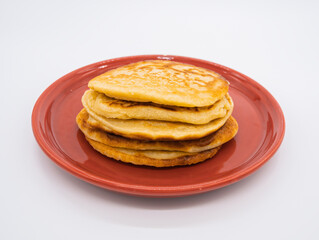 Freshly baked American fluffy pancakes