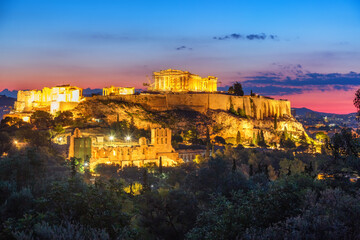 Parthenon, Acropolis of Athens, Greece at sunset