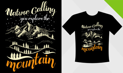 Mountain t-shirt design template eps file for mountain vector