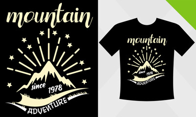 Mountain t-shirt design template eps file for mountain vector