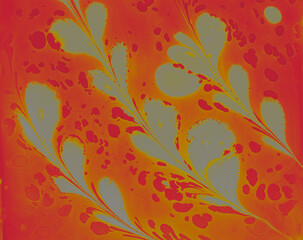 Abstract marble texture floral pattern . Traditional art of Ebru marbling