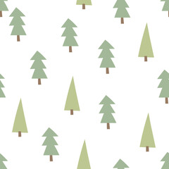 Christmas Seamless Pattern design with trees. Vector illustration.