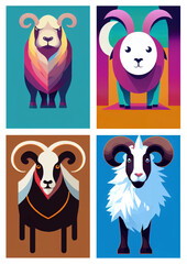 Fototapeta premium Steinbock Illustrationen