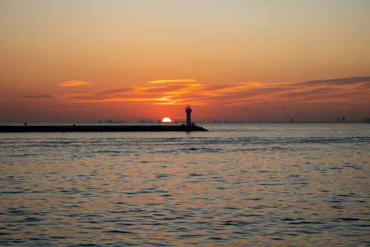 Beautiful sunset view over the sea, sunset shot