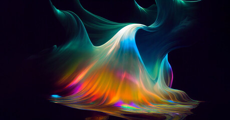 abstract enlightenment swirl fluid growing light and colors background 3d render.