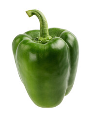 Green sweet pepper bellisolated on white background