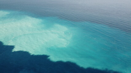 The beautiful turquoise blue color of the Ionian Sea that surrounds the Greek island of Lefkada and Potro Katsiki beach