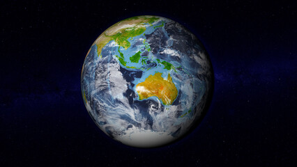 Realistic Earth globe focused on Australia