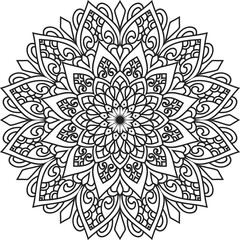 Adult coloring page Mandala.Antistress Coloring Page Mandala.Hand drawn illustration vector