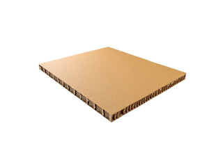 Brown cardboard honeycomb panel isolated png