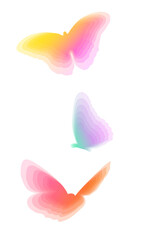 A set of gradients and a stylish butterfly print. Modern abstract background texture. Template for the design. Vector.