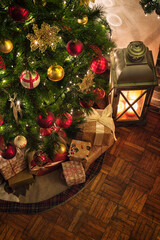 Wrapped presents under the Christmas tree - 538708722