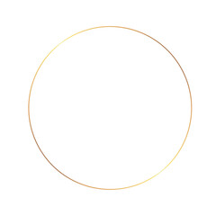 Golden thin circle round ring frame on the white background.  Perfect design for headline, logo and sale banner. Vector