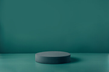 Podium on dark teal background. Concept scene stage showcase, product, promotion sale,...