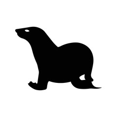 Aquatic animal fur sea lion icon | Black Vector illustration |