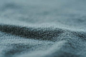 closeup of blue mixed linen cotton natural fabric